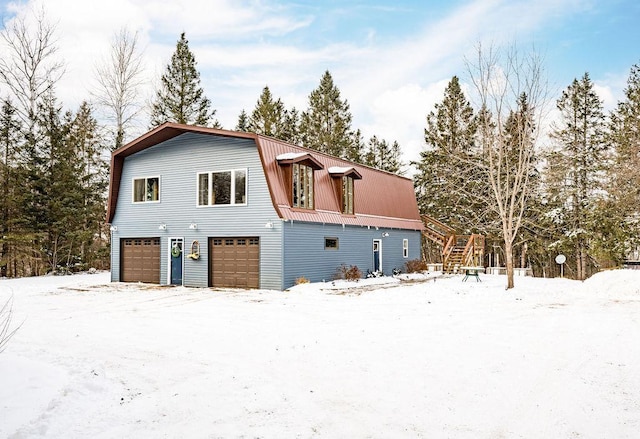 exterior space featuring a garage