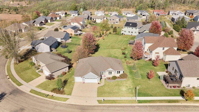 aerial view with a residential view