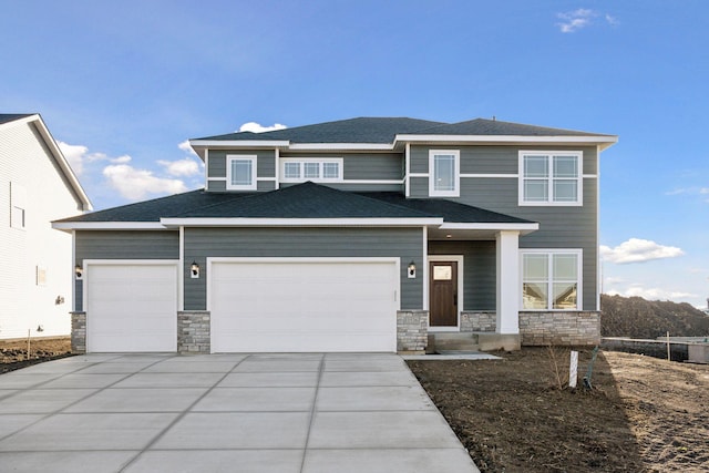 view of front facade with a garage