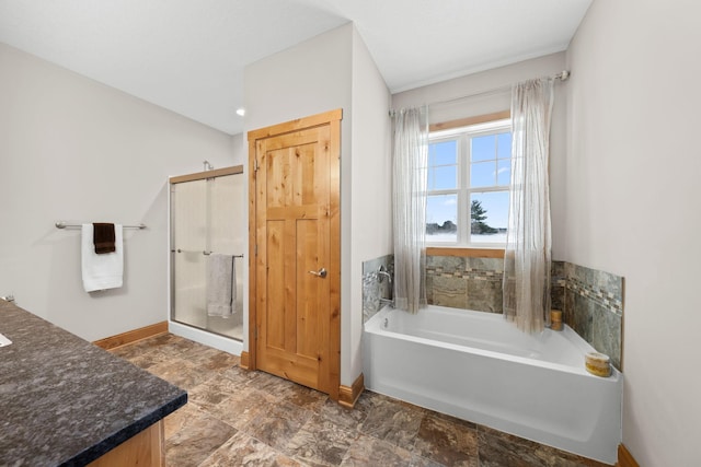 bathroom featuring a washtub