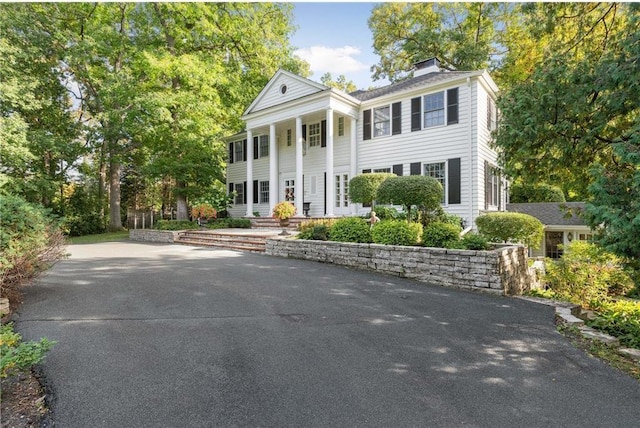 view of greek revival inspired property