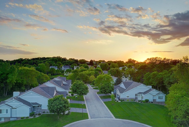 aerial view featuring a residential view