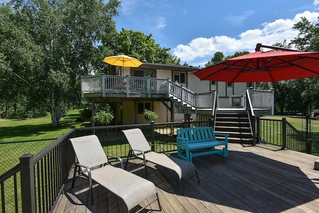 4879 Mayelin Ave NE, Saint Michael, MN 55376 - wooden terrace with stairs
