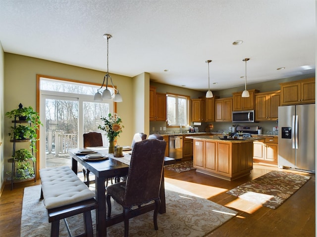 interior space with recessed lighting and light wood finished floors