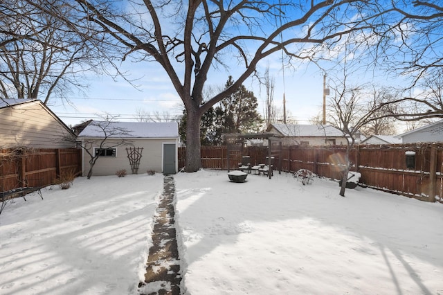 view of snowy yard