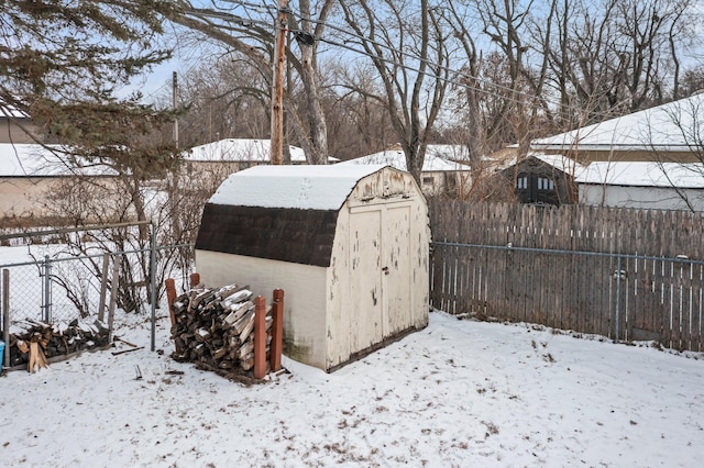 view of snow covered structure