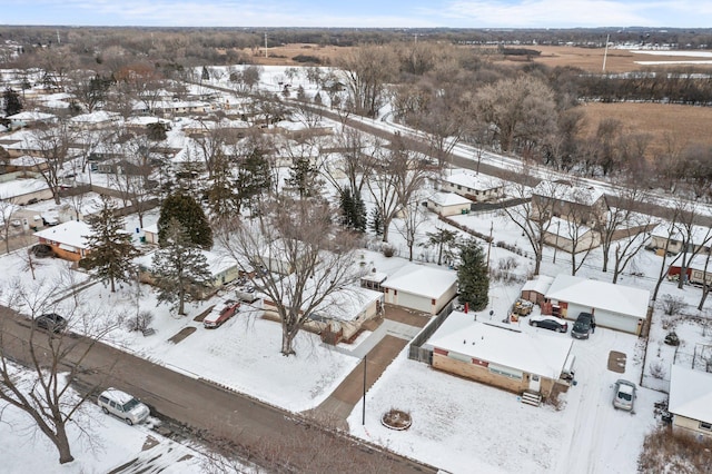 view of snowy aerial view