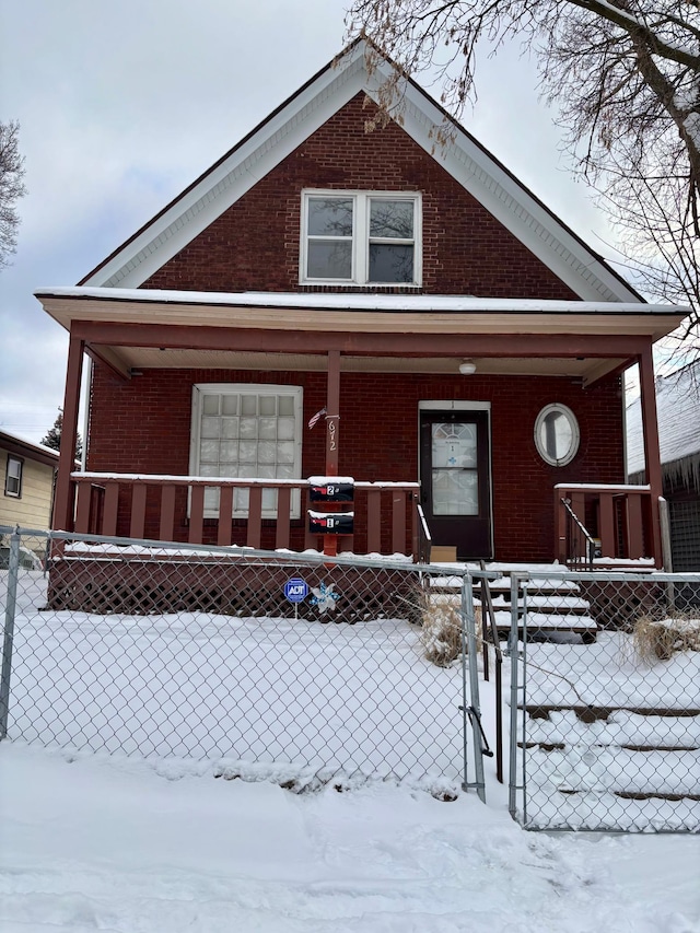 view of front of house with covered porch