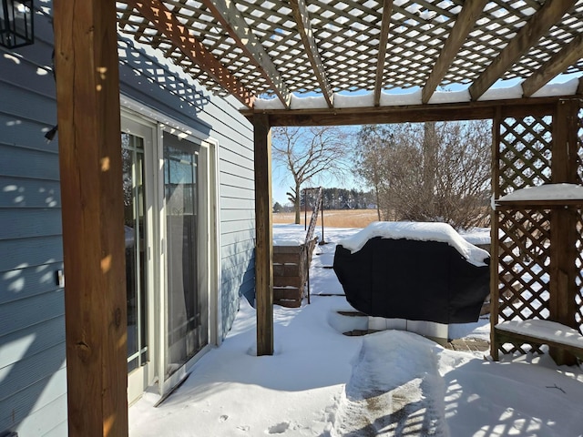 view of yard covered in snow