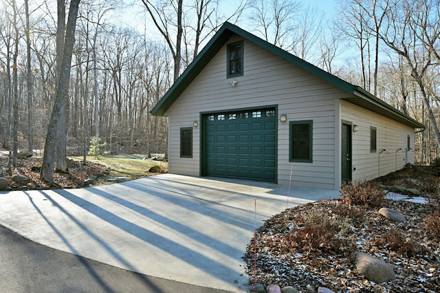 view of garage