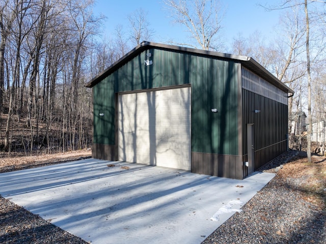 view of outdoor structure with a garage