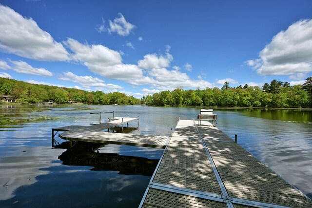 2772 25th Ave Unit B, Cedar Lake Twp, WI 54868 - dock area featuring a water view and a view of trees