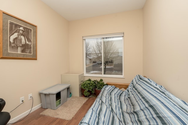 bedroom featuring hardwood / wood-style flooring