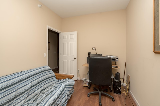 office area featuring hardwood / wood-style floors