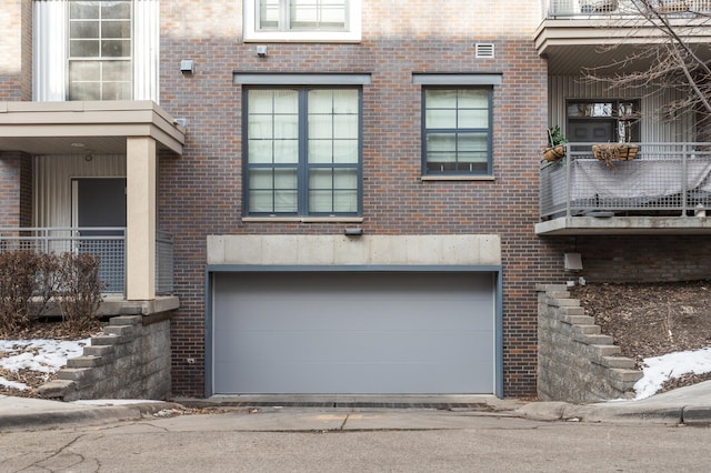 exterior space featuring a garage