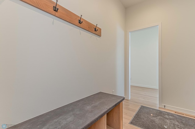 mudroom with light wood-type flooring