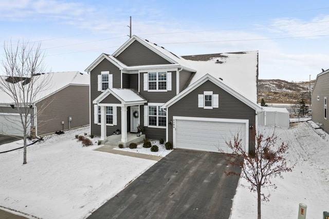 view of front facade with a garage