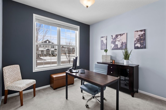 view of carpeted office