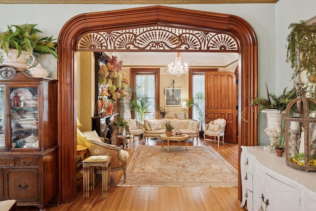 706 4th St, Red Wing, MN 55066 - sitting room featuring a chandelier and wood finished floors