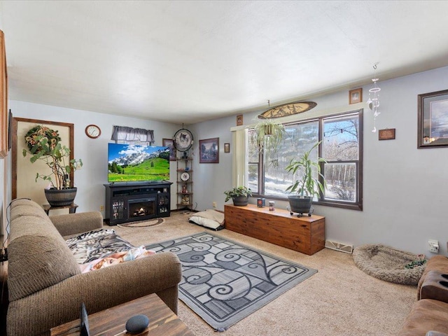 31552 County 23, Akeley, MN 56433 - carpeted living area with a lit fireplace