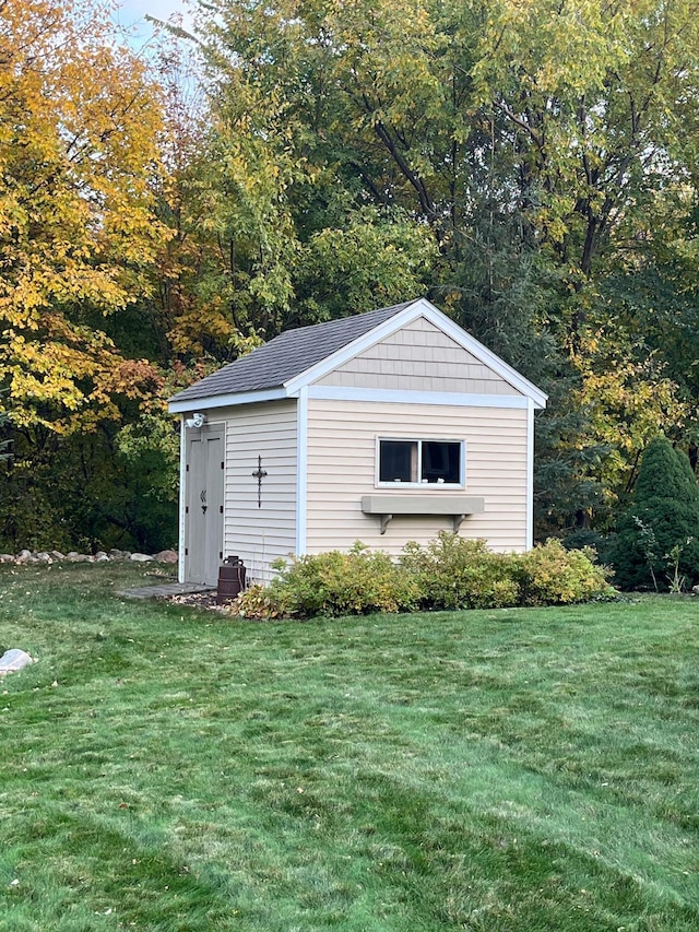 view of shed