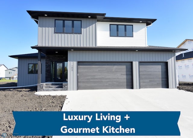 view of front of home with a garage