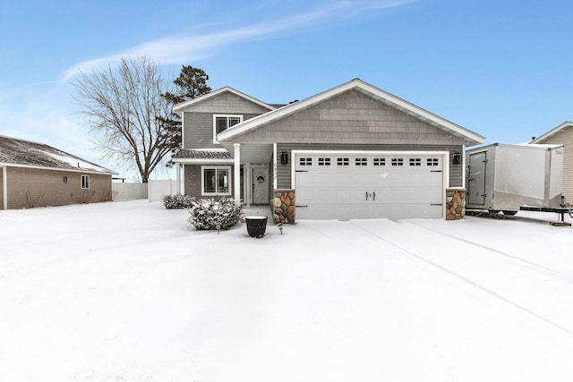 view of front facade with a garage