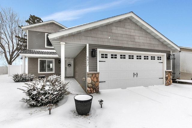 view of front of property featuring a garage