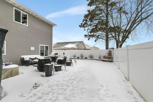 view of snowy yard