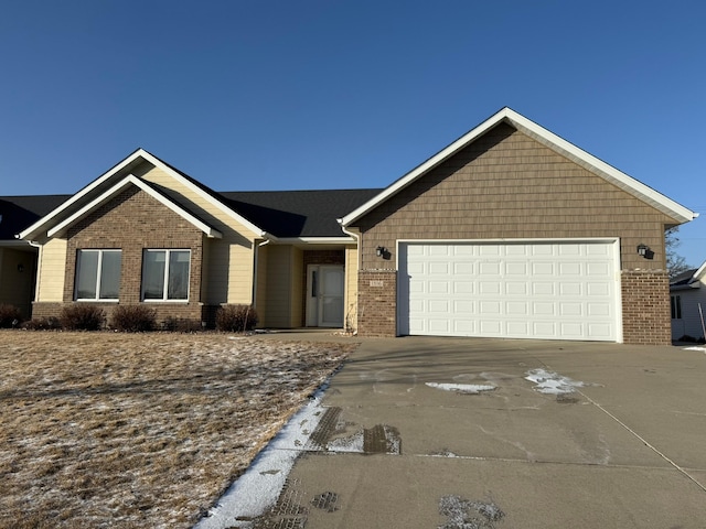 view of front of home with a garage