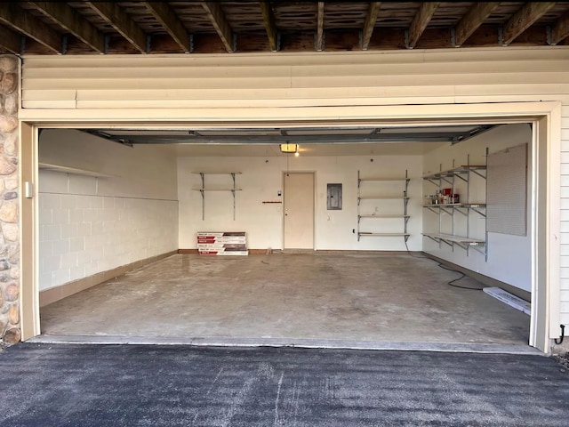 garage featuring electric panel