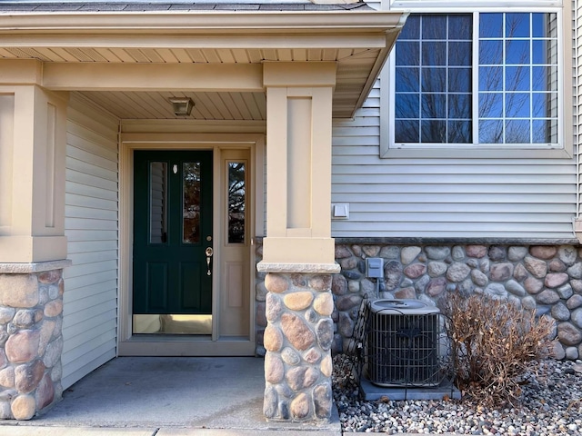 entrance to property with central air condition unit