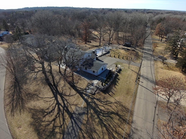 aerial view with a forest view