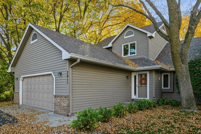 front facade with a garage