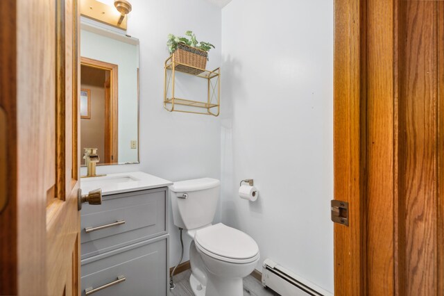 1378 Larrup Trl SW, Pine River, MN 56474 - half bath featuring baseboard heating, vanity, and toilet