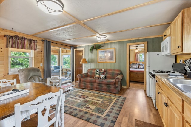 1378 Larrup Trl SW, Pine River, MN 56474 - dining area featuring light wood-style floors and wooden walls
