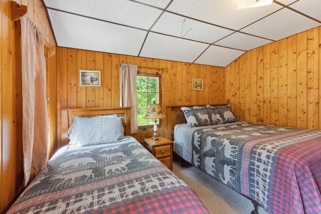 1378 Larrup Trl SW, Pine River, MN 56474 - carpeted bedroom with wood walls