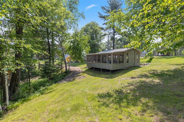 1378 Larrup Trl SW, Pine River, MN 56474 - view of grassy yard with a sunroom