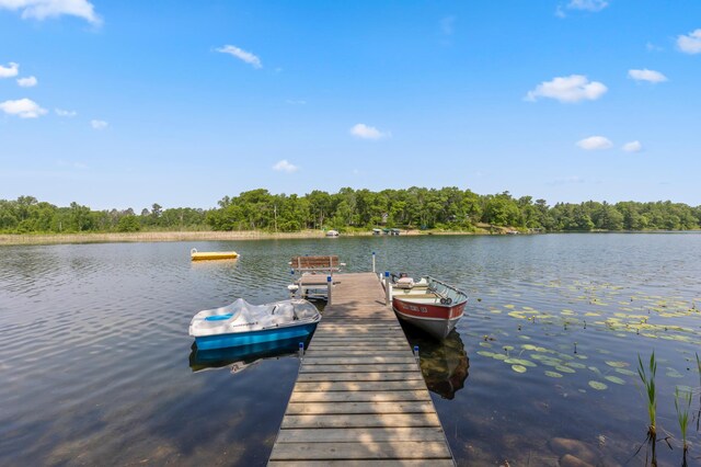 1378 Larrup Trl SW, Pine River, MN 56474 - dock area with a water view and a forest view