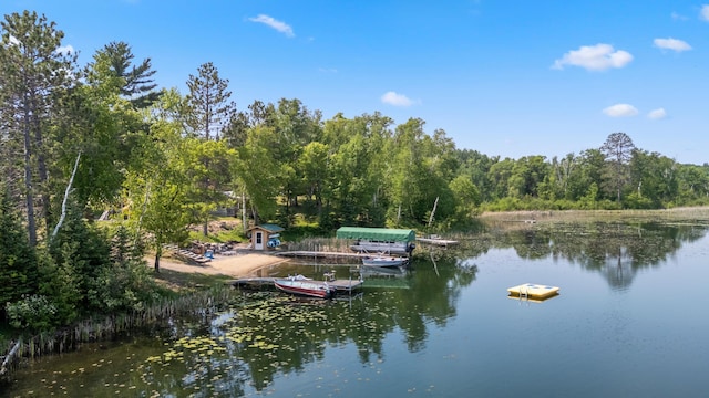 1378 Larrup Trl SW, Pine River, MN 56474 - dock area featuring a water view and a view of trees
