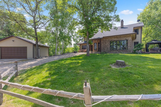 1378 Larrup Trl SW, Pine River, MN 56474 - view of yard featuring a gazebo, a garage, and an outbuilding