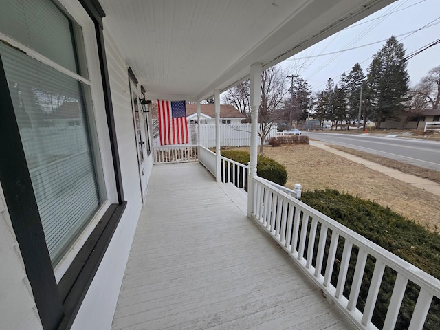 deck with a porch