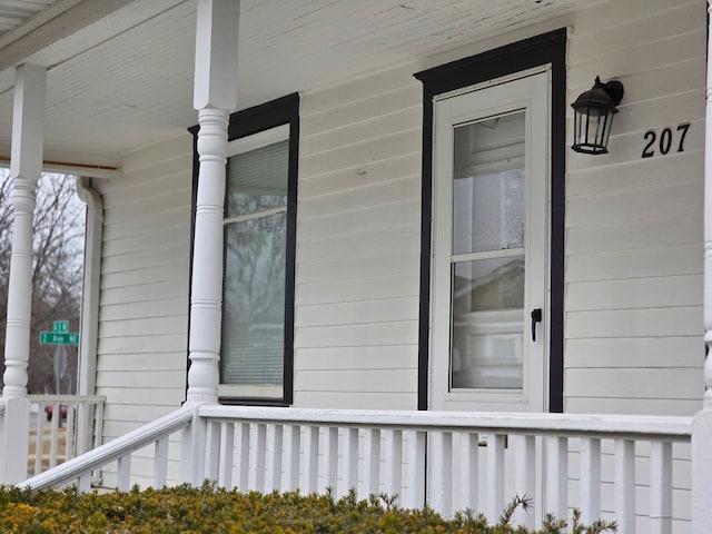 view of home's exterior featuring covered porch