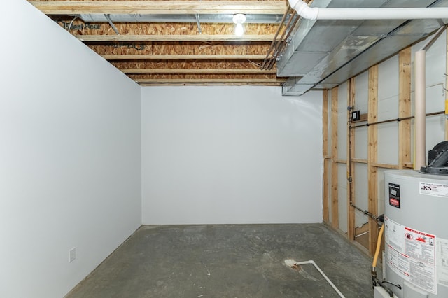 basement with gas water heater