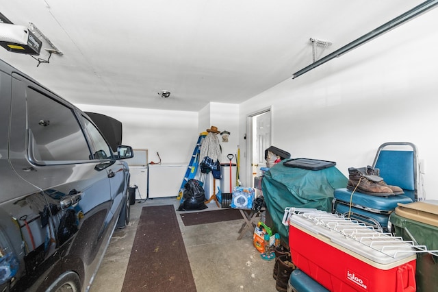 garage featuring a garage door opener