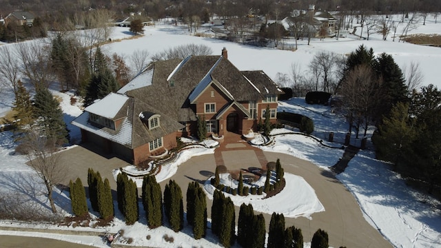 view of snowy aerial view