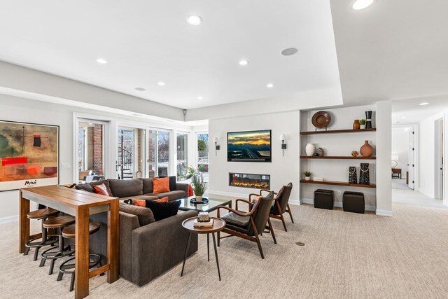 18313 Nicklaus Way, Eden Prairie, MN 55347 - living area featuring recessed lighting, light colored carpet, and baseboards