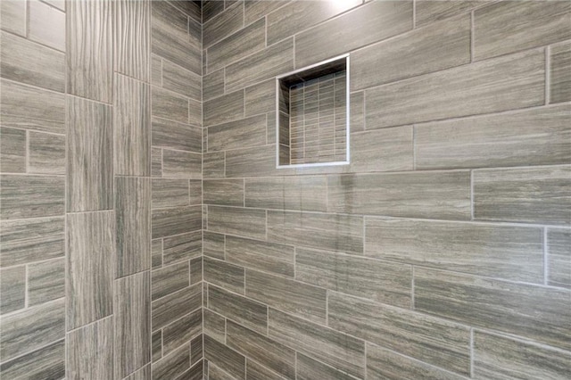 interior details featuring tiled shower