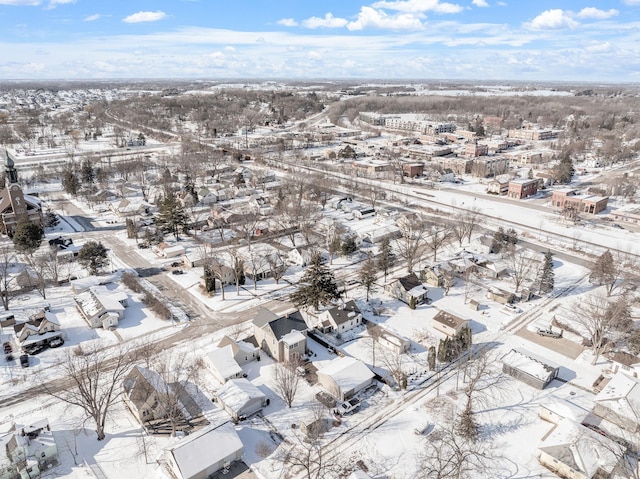 view of snowy aerial view