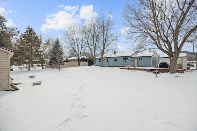 view of snowy yard